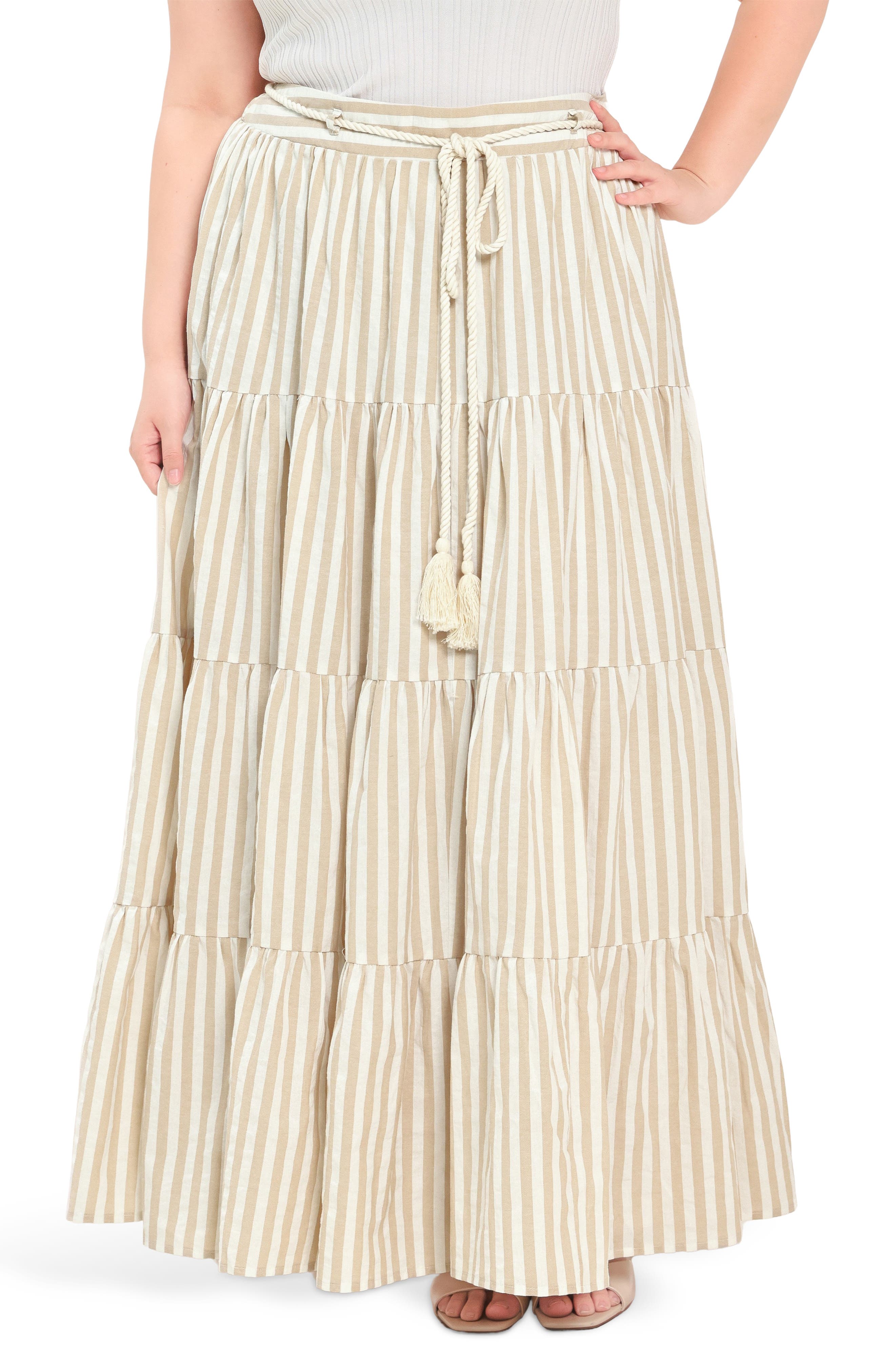 FREEMARKET Striped Maxi Skirt