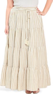 FREEMARKET Striped Maxi Skirt