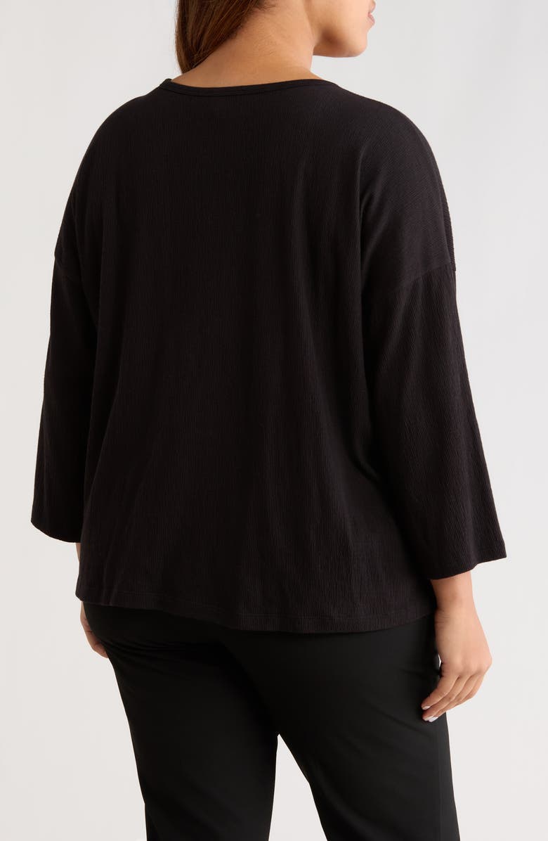 Eileen Fisher Bracelet Sleeve Top, Alternate, color, Black