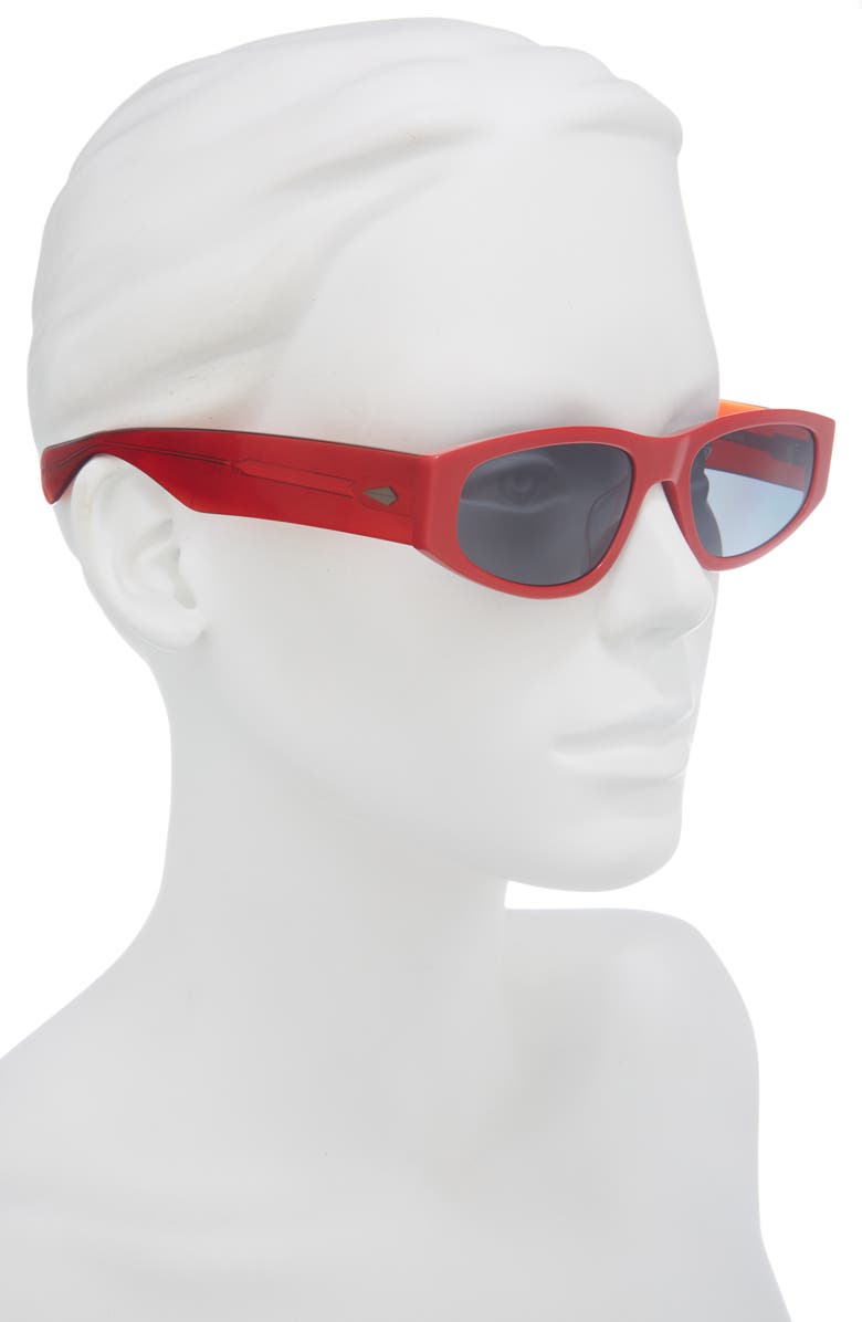 rag & bone 55mm Oval Sunglasses, Alternate, color, Red