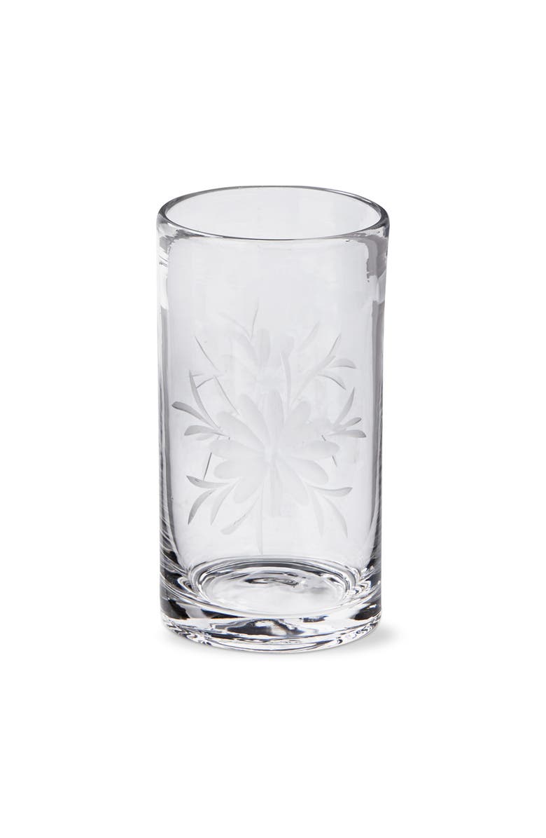 tag Fleur Etched Glass Tumbler Clear Drinkware for Summer, Main, color, Clear