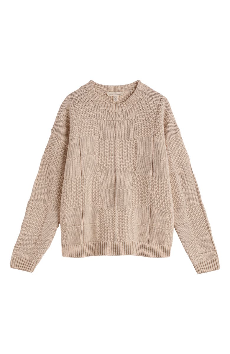 Seasalt Cornwall Hedge Rock Check Stitch Organic Cotton Blend Sweater, Alternate, color, Knit Melange Aran