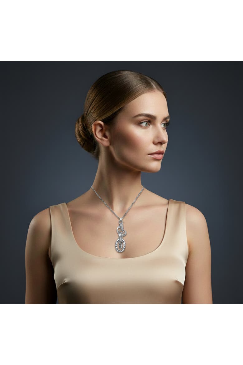 Rings & Rhythm Interlocking Ring Pendant Necklace, Alternate, color, Silver / Light Antique Silver
