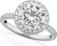 ALLUREZ Halo Moissanite & Diamond Engagement Ring 14K