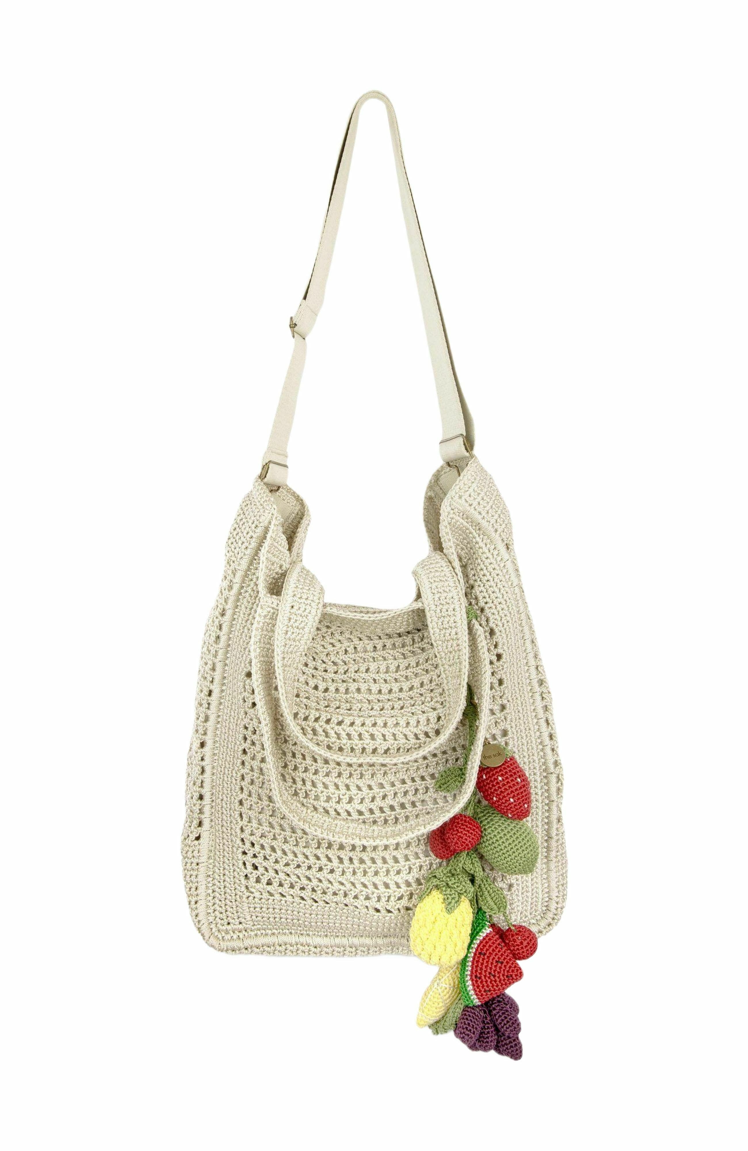 Lanie Market Tote Hand Crochet Bag, Alternate, color, Natural Fruit