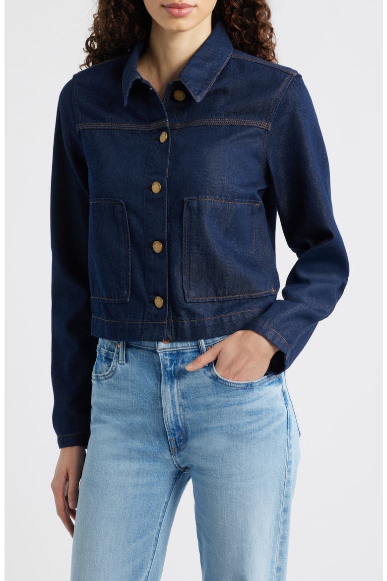 Adrianna Crop Featherweight Denim Jacket, Alternate, color, DUSK RINSE
