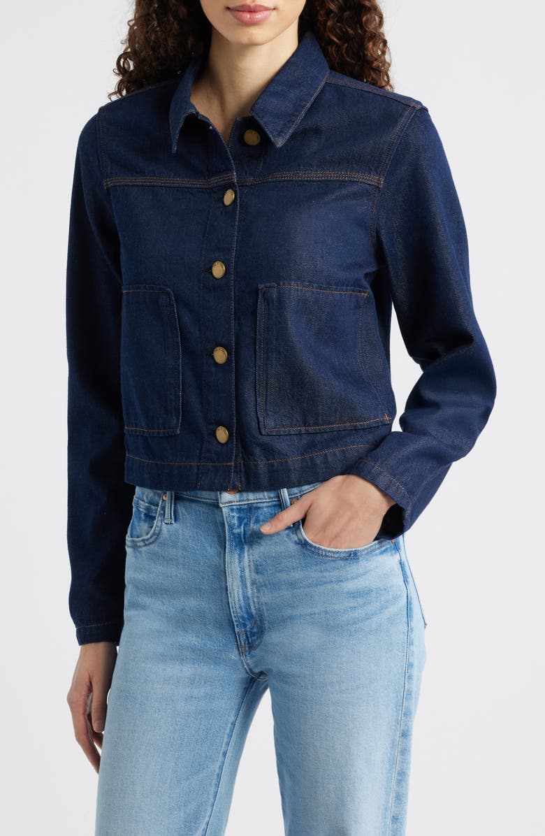 rag & bone Adrianna Crop Featherweight Denim Jacket, Alternate, color, Dusk Rinse