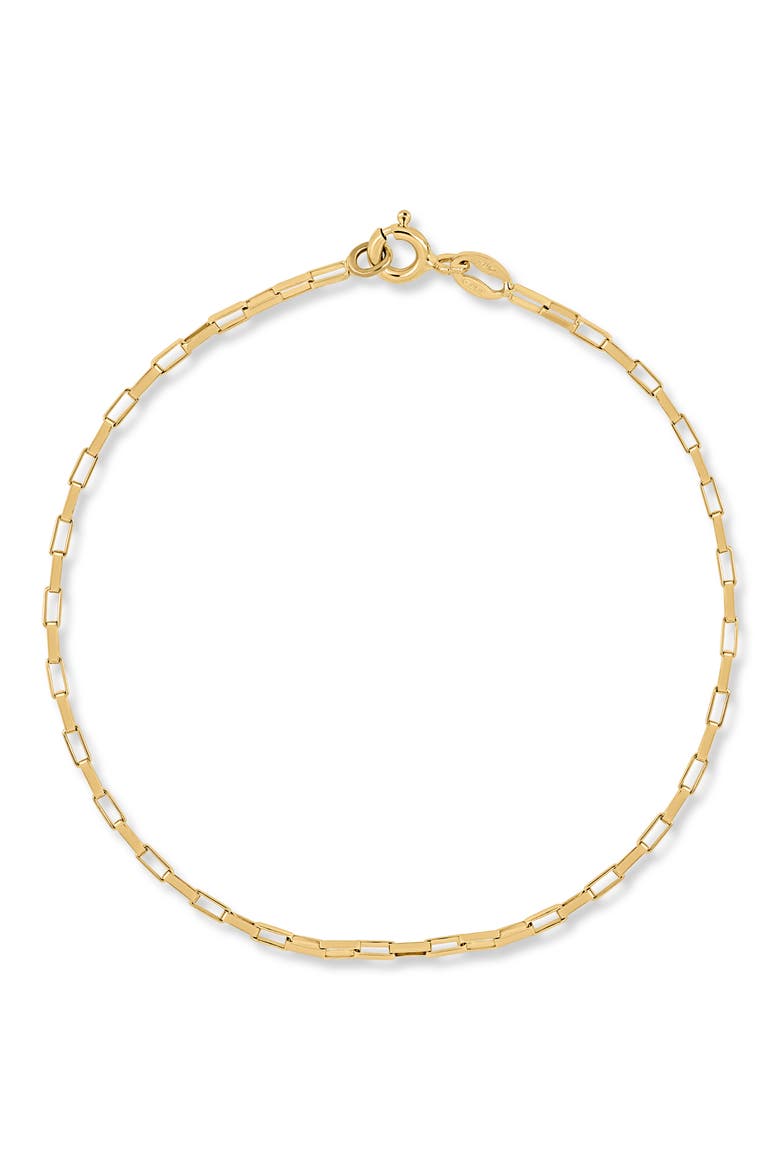 14K Gold Rectangle Link Chain Bracelet (Online Trunk Show), Main, color, 14K YELLOW GOLD