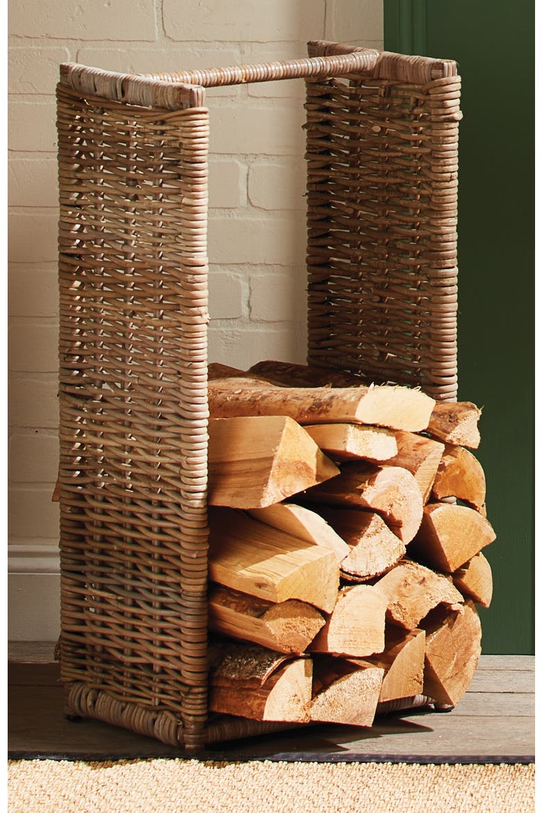 Log Wicker Stand Tall, Alternate, color, Gray