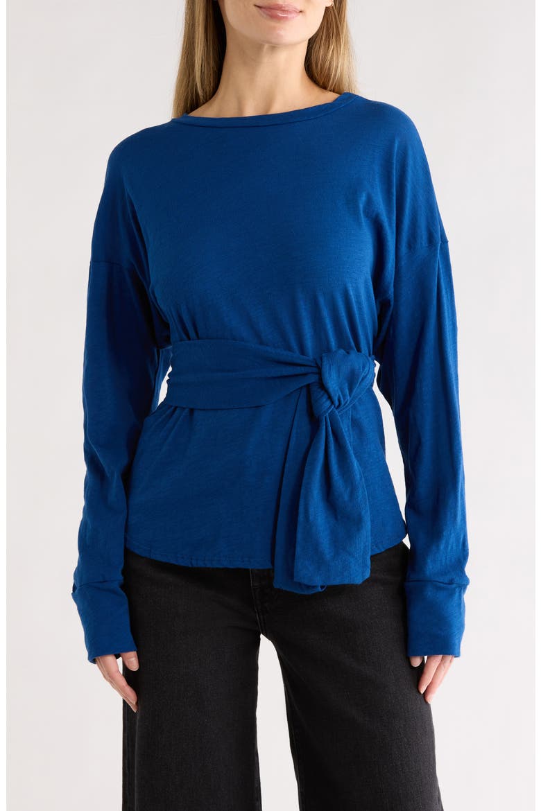 Mock Neck Short Sleeve Sweater, Main, color, LYONS BLUE
