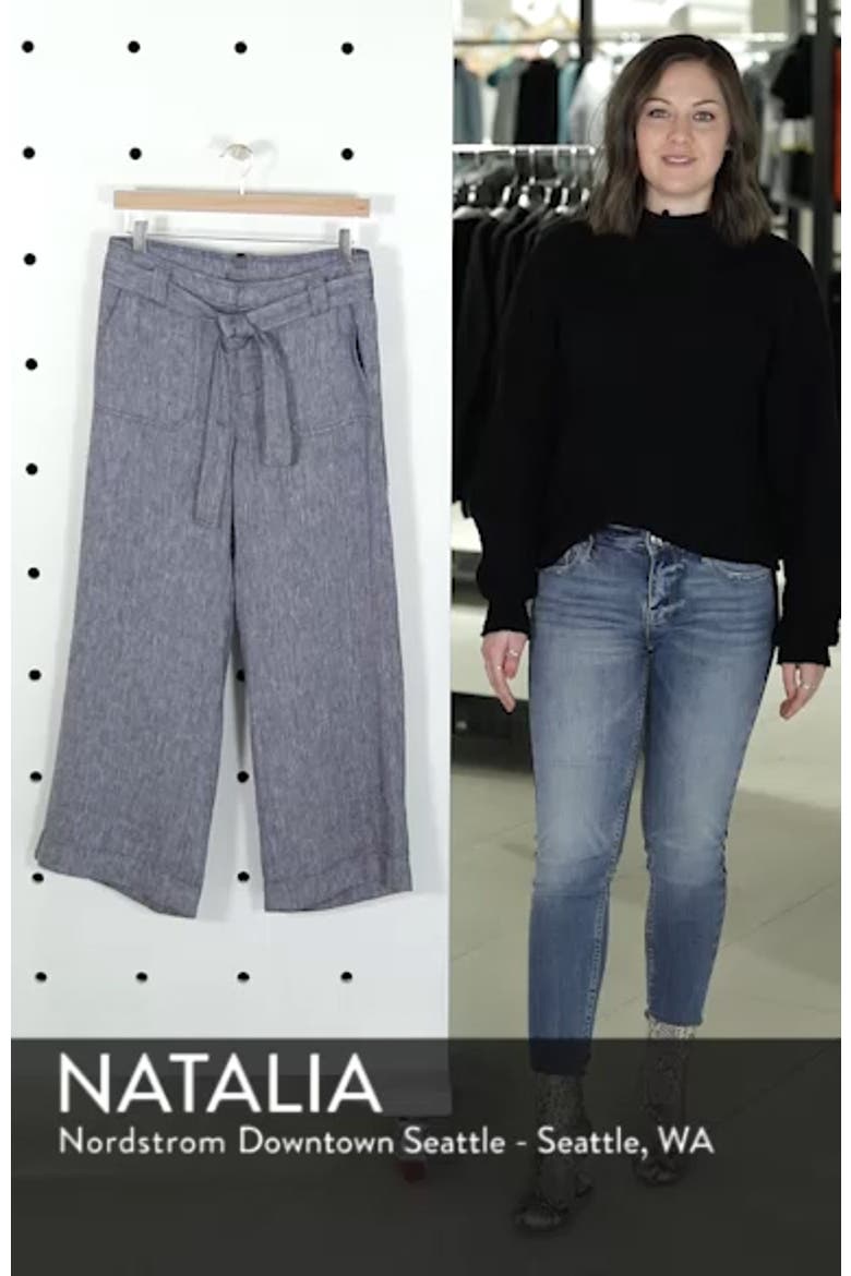 Wide Leg Crop Linen Pants video