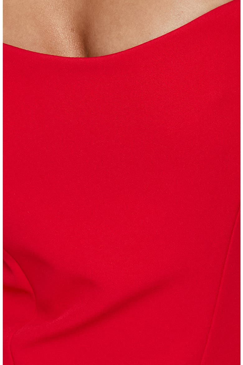 Delmina Strapless Satin Drop Waist Minidress, Alternate, color, RED