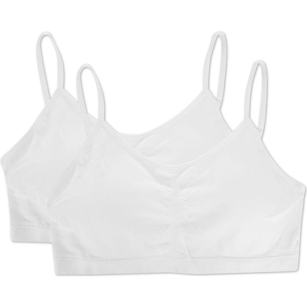 Memoi 2 Pair Pack Gathered Front Cup Training Bra In White