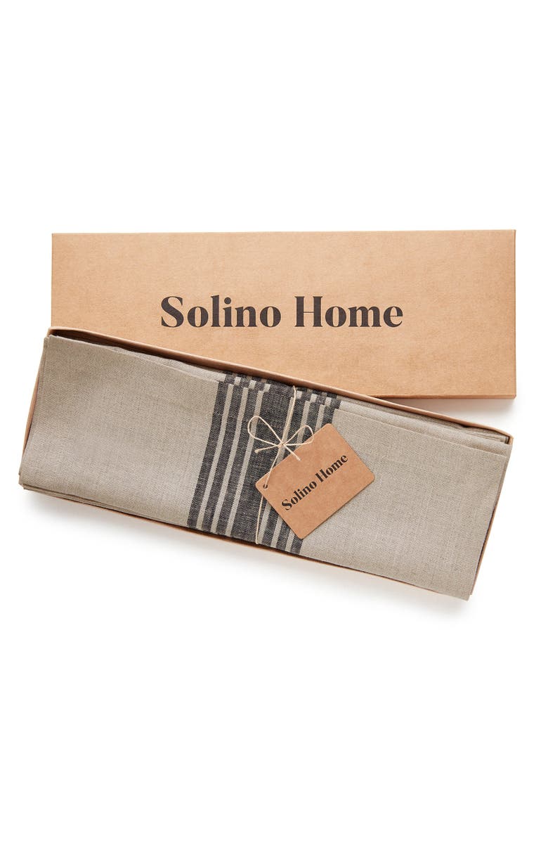 Solino Home Linen Placemats - Farmhouse, 14" x 19", Alternate, color, Black And Natural