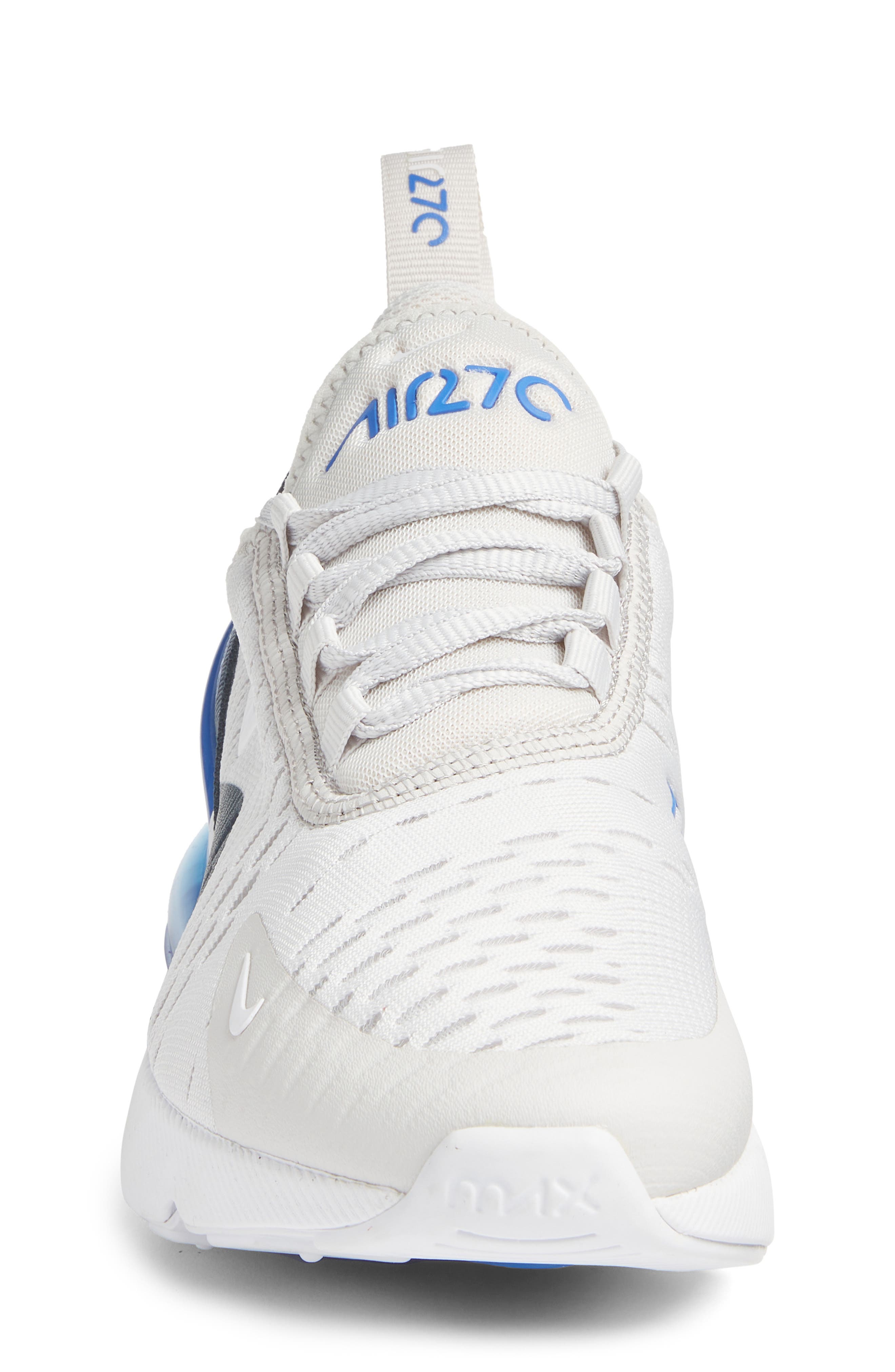 Nike Kids' Air Max 270 Sneaker, Alternate, color, Vast Grey/ White/ Blue