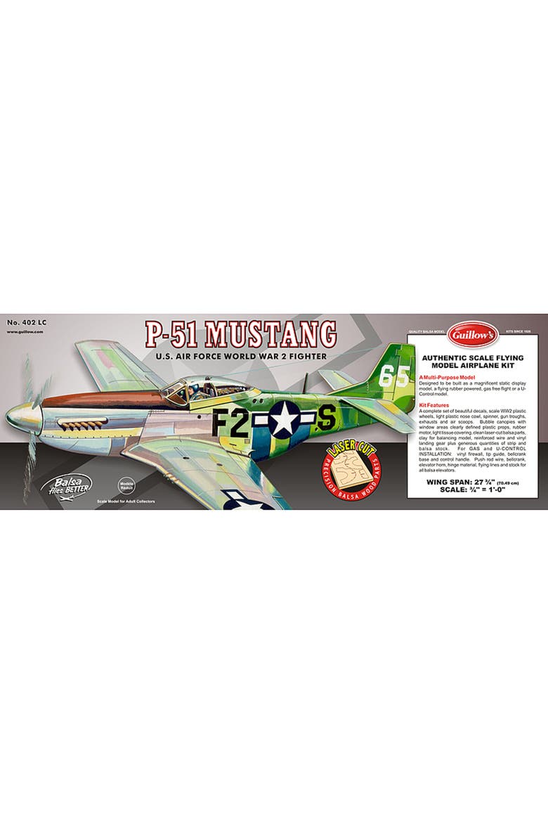 P51 Mustang Laser Cut Model Kit, Main, color, Multicolored