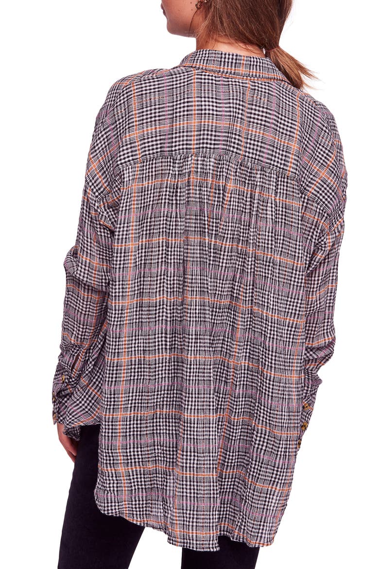 Break My Stripe Plaid Shirt, Alternate, color, BLACK