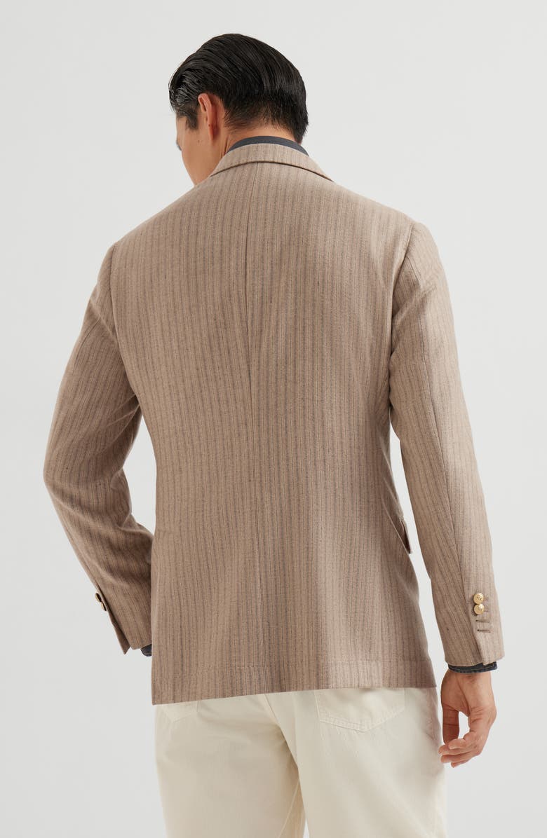 Brunello Cucinelli Flannel blazer, Alternate, color, Light Brown