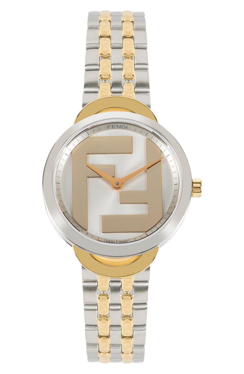 Fendi O'Lock Bracelet Watch, 30mm, Main, color, Two Tone