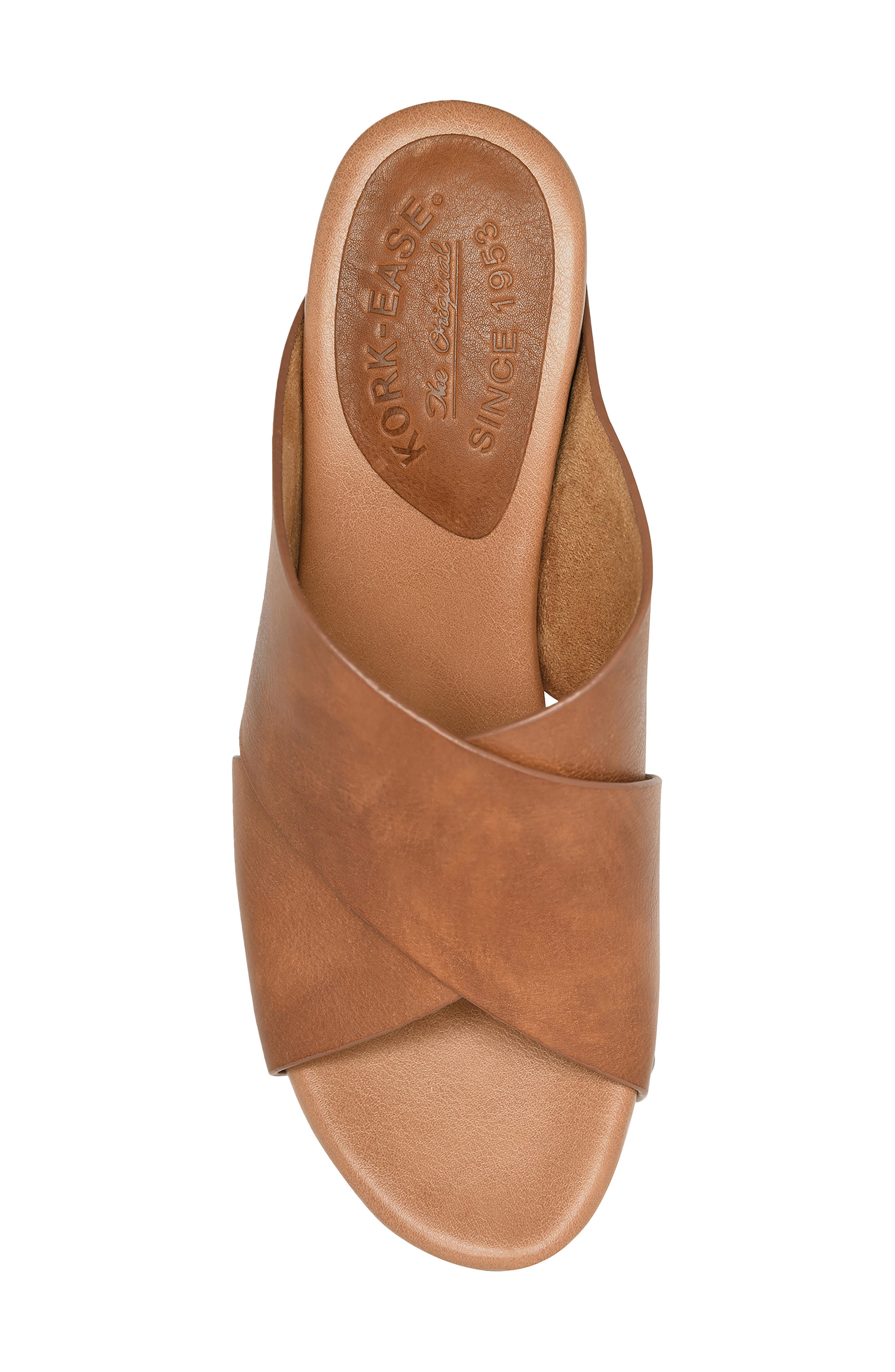 Gracie Platform Mule Sandal, Alternate, color, DARK TAN FULLGRAIN