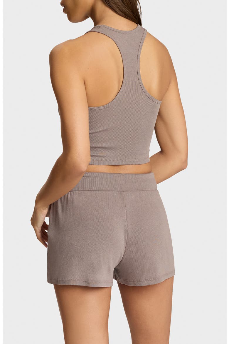 Better than Basic Racerback Crop Rib Tank, Alternate, color, TRUFFLE