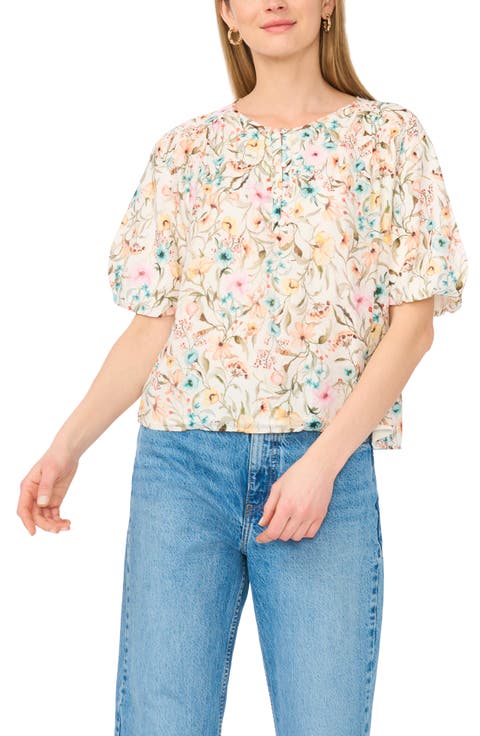 Floral Puff Sleeve Top