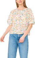 Vince Camuto Floral Puff Sleeve Top