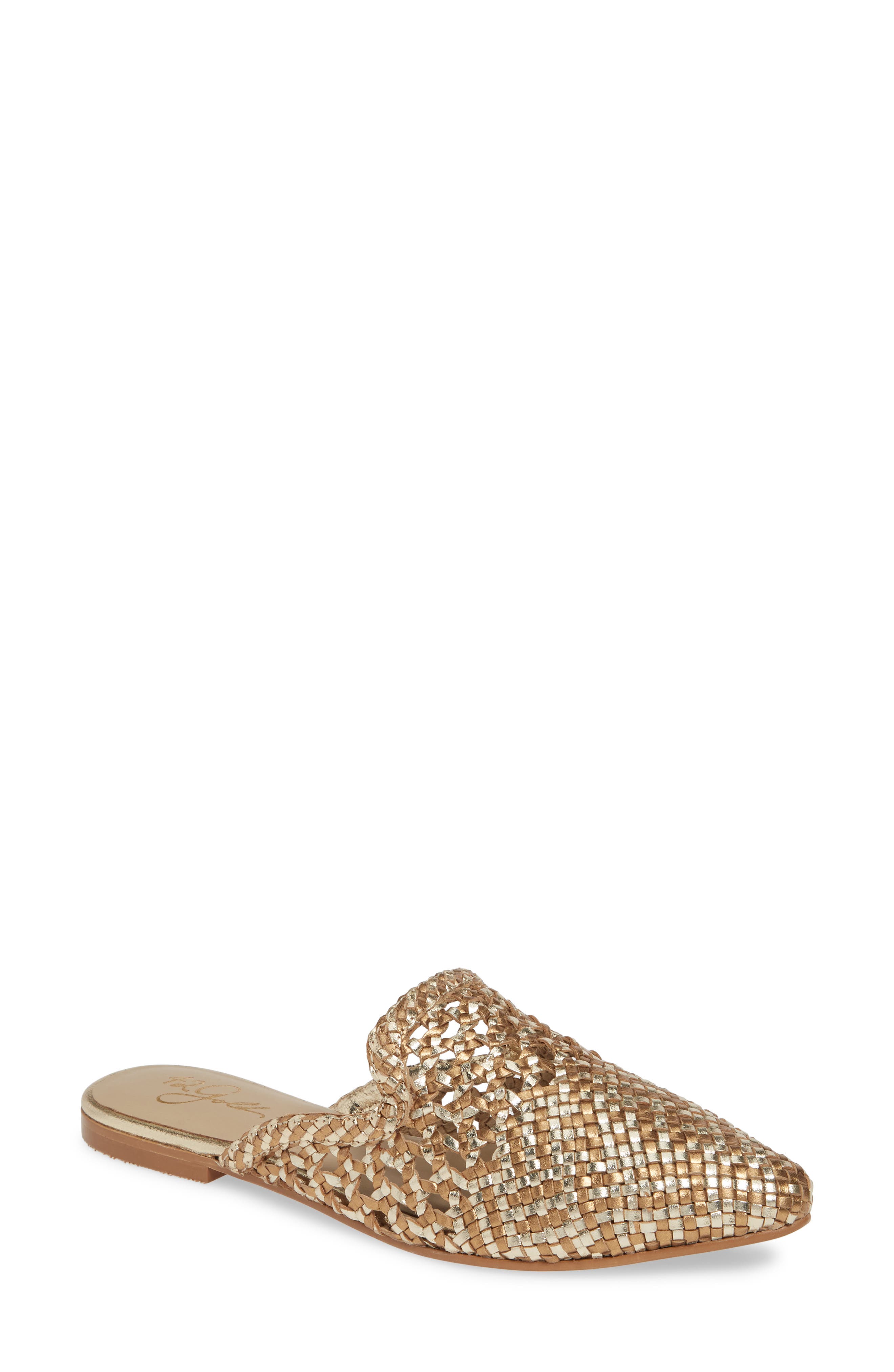 42 Gold Corra Woven Loafer Mule, Main, color, 