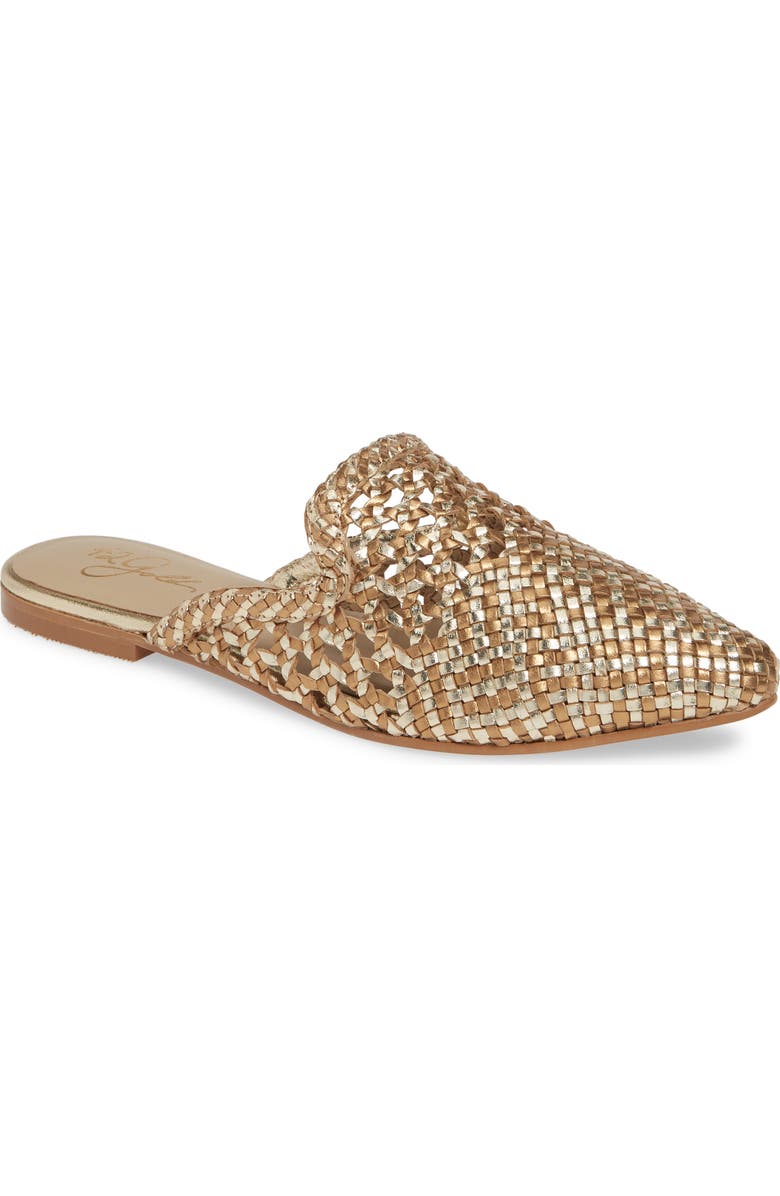 42 Gold Corra Woven Loafer Mule, Main, color,