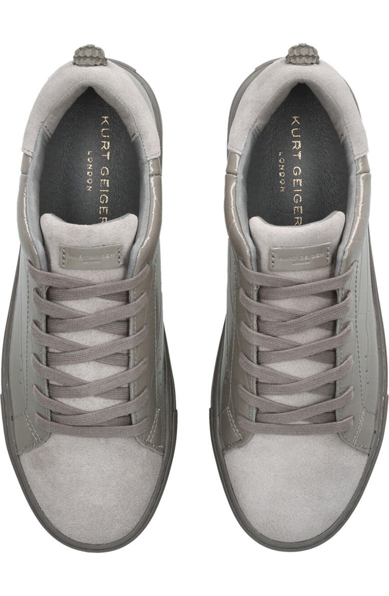 Kurt Geiger London Laney Croc Embossed Sneaker, Alternate, color, Grey