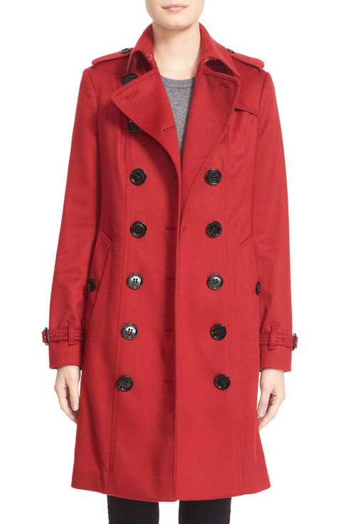 Burberry London 'Sandringham' Long Slim Cashmere Trench Coat