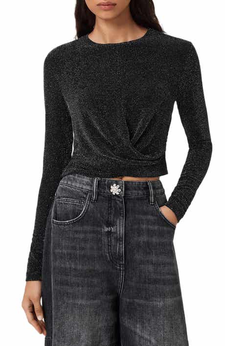 AllSaints Skylar Metallic Twist Front Top