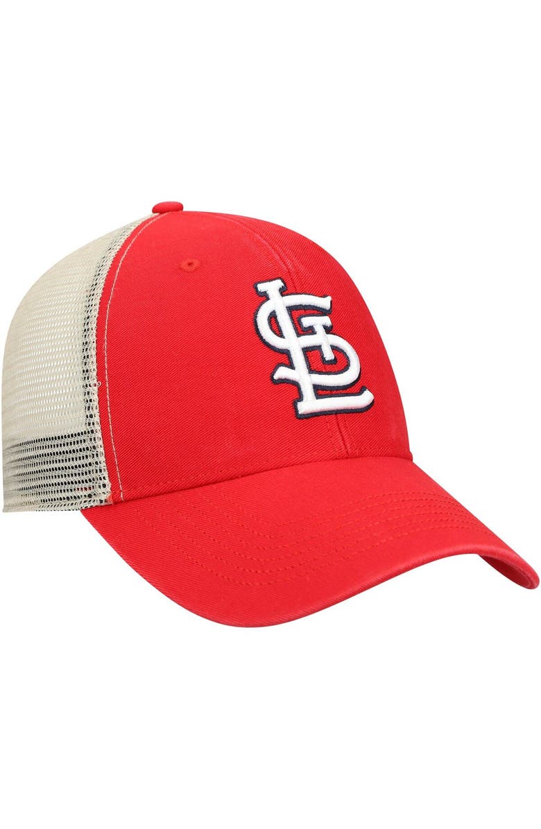 '47 Men's '47 Red/Natural St. Louis Cardinals Flagship Washed MVP Trucker Snapback Hat, Alternate, color, 