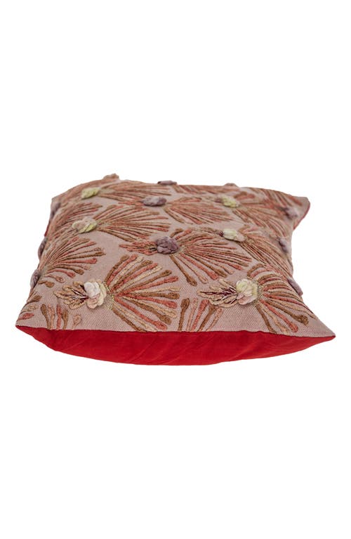 Parkland Collection Embroidered Throw Pillow In Pink