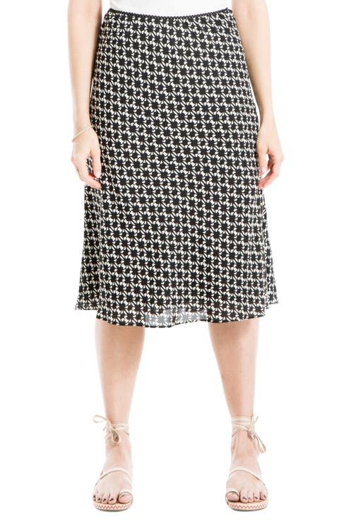 Printed Satin Midi Skirt