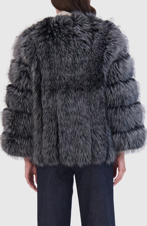 Lyla Grant Fur-free Fox (faux Fur) Short Jacket In Gray
