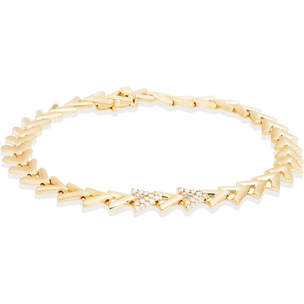 Campbell + Charlotte Spark Chevron Link Bracelet In Gold
