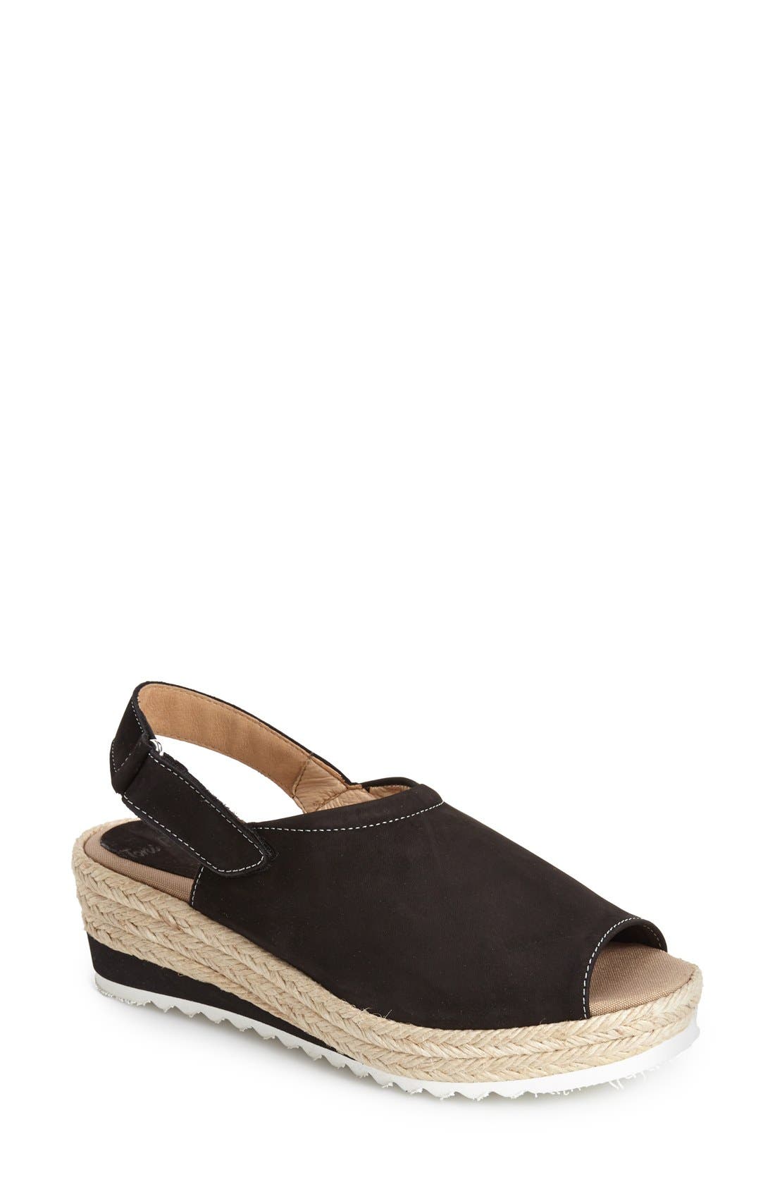 'Greta' Slingback Sandal, Main, color, BLACK