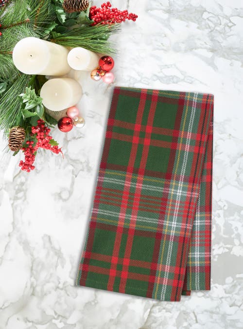 C & F Home C&f Home 27' X 18" Axel Plaid Woven Cotton Kitchen Dish Towel Red White And Green Plaid In Red