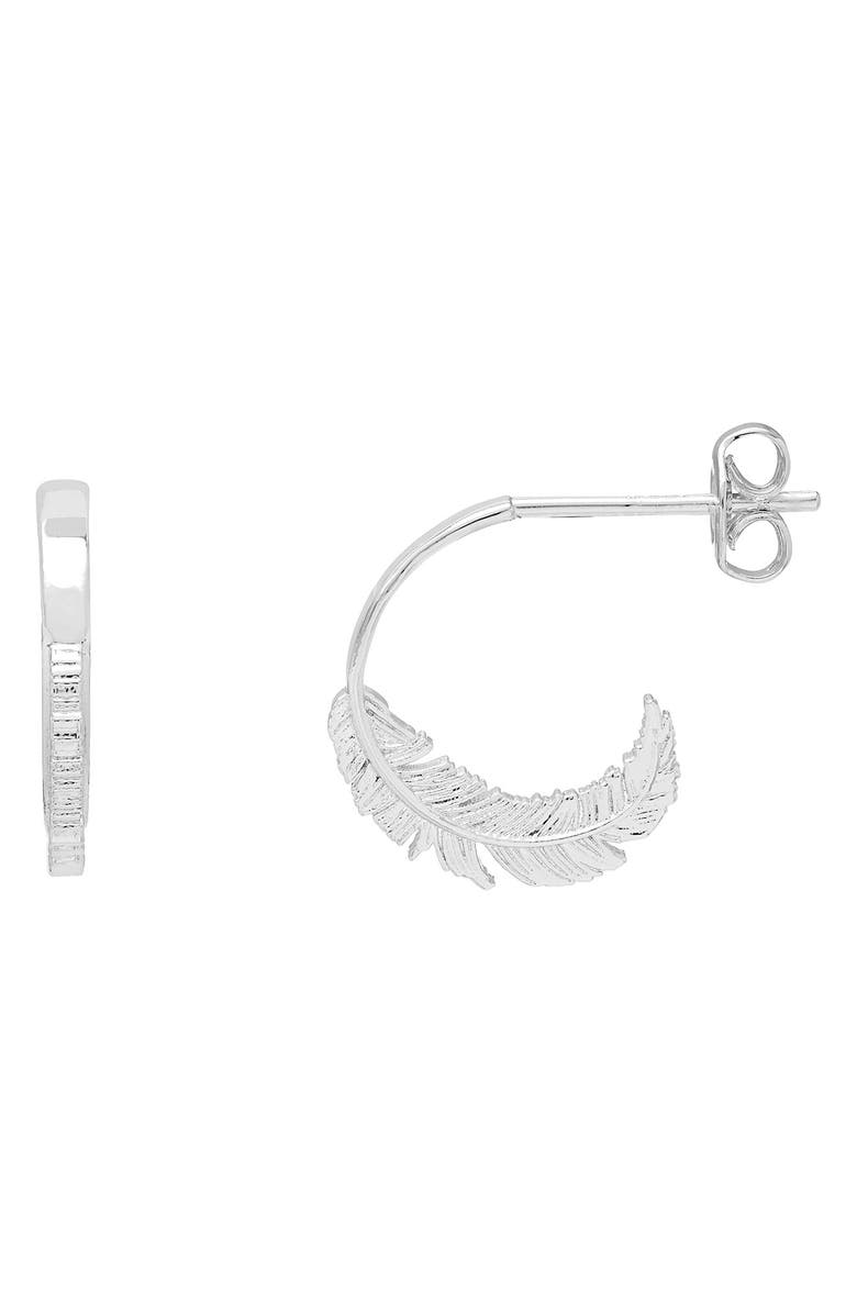 Estella Bartlett Feather Hoop Earrings, Main, color, 