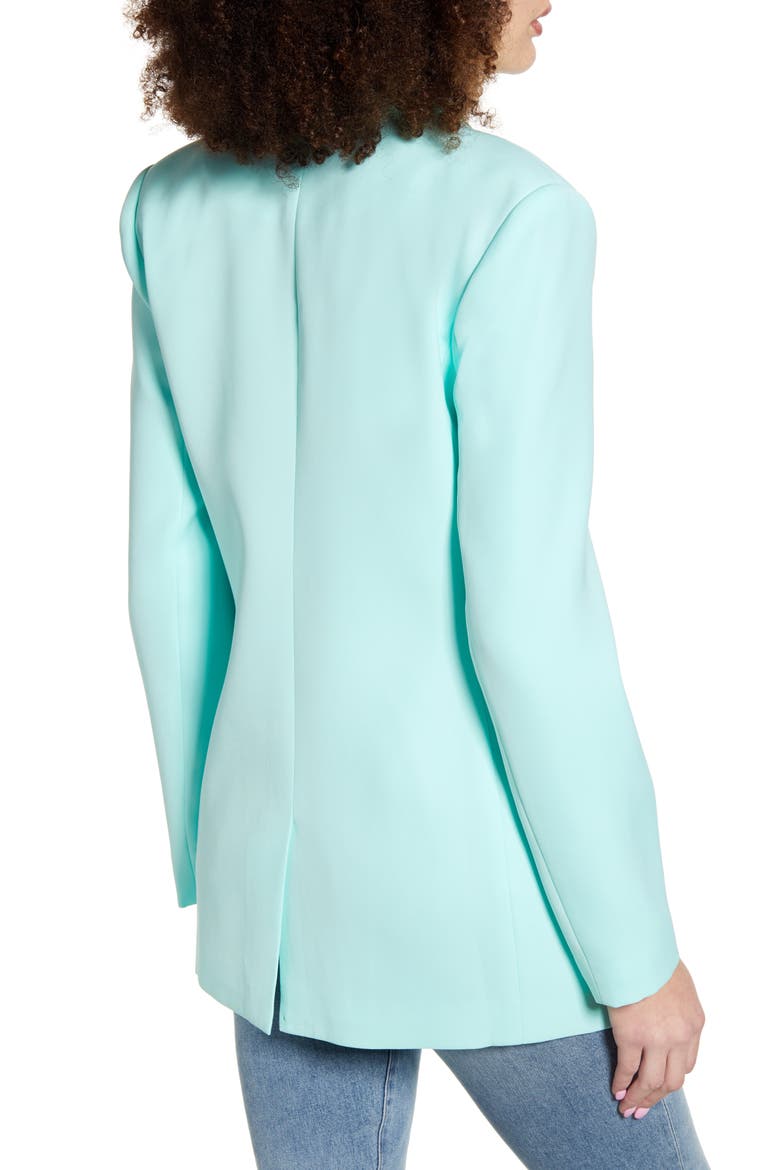 Tailored Single Button Blazer, Alternate, color, AQUA