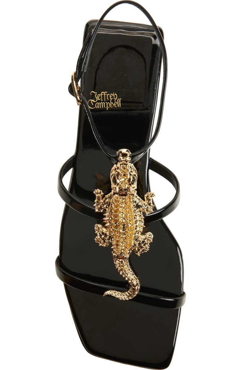 Jeffrey Campbell Reptilian Sandal, Alternate, color, Black Patent Gold