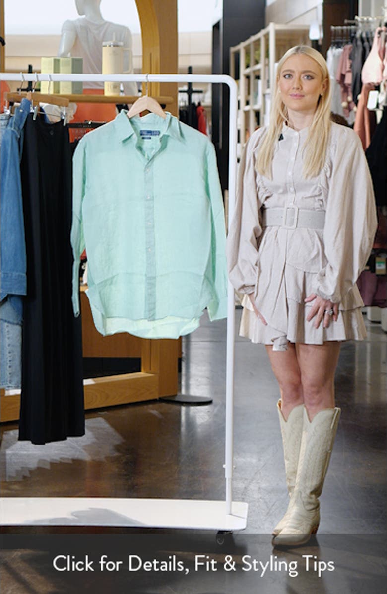 Oversize Linen Button-Up Shirt, sales video thumbnail