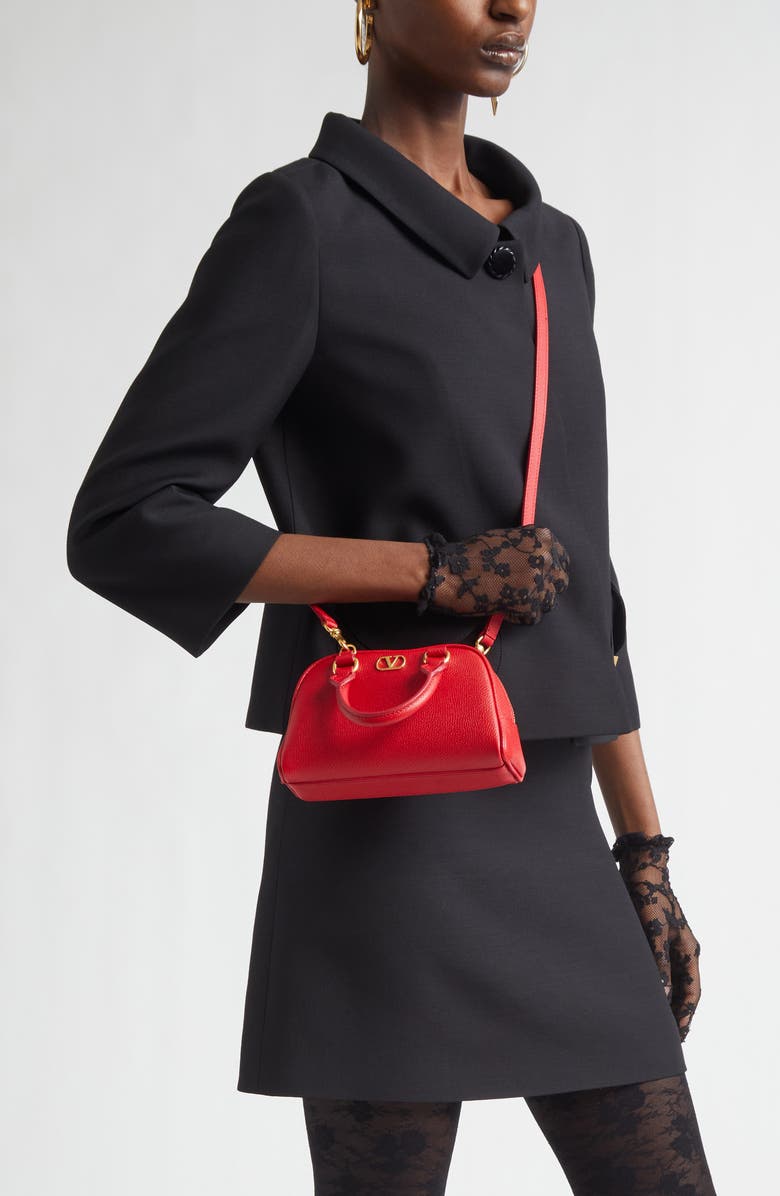 Valentino Garavani Mini Dome VLOGO Signature Top Handle Bag, Alternate, color, Red