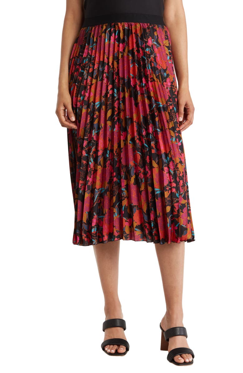 DR2 by Daniel Rainn Satin Pleated Skirt, Main, color, 