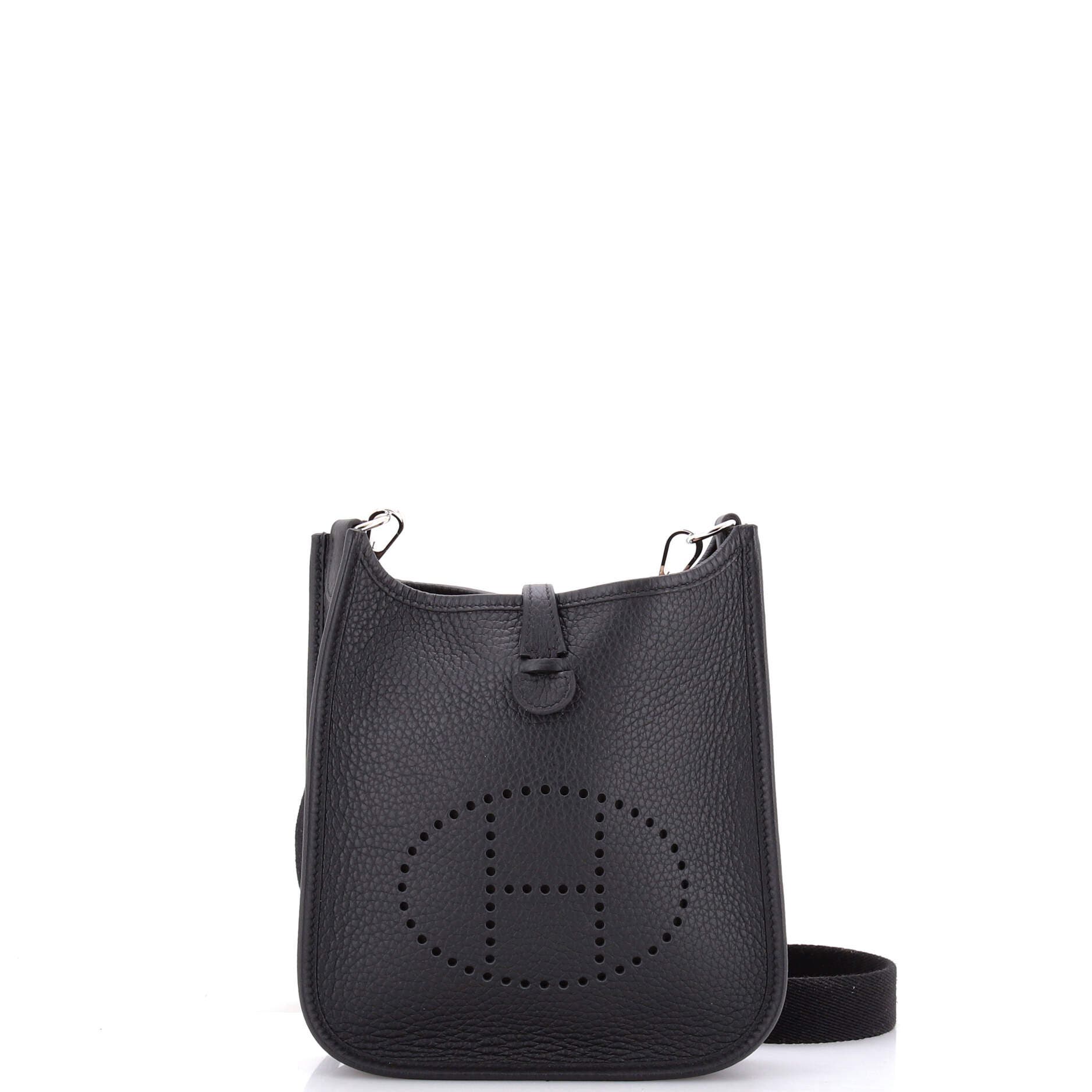 Pre-Owned Hermes Long Strap Evelyne Bag Clemence TPM, Main, color, Noir