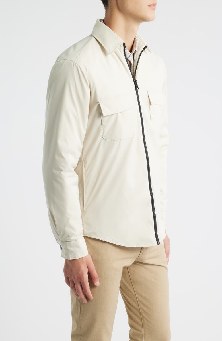 BOSS C-Luke Zip-Up Overshirt, Alternate, color, Open White