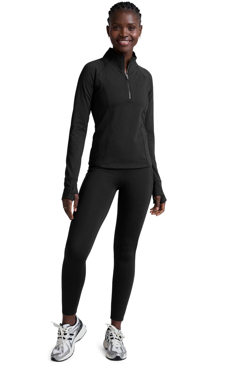Pacer Fleece Quarter Zip Pullover, Alternate, color, BLACK
