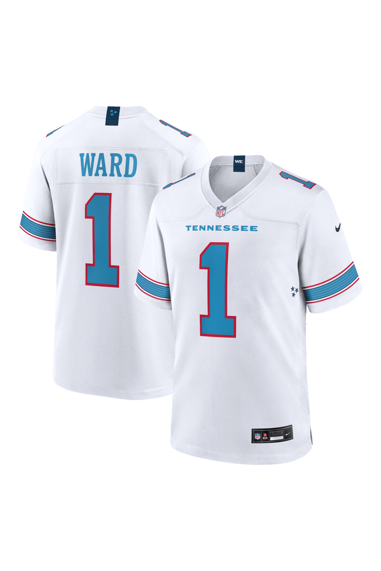 Men's Nike Cameron Ward White Tennessee Titans Game Jersey, Main, color, White
