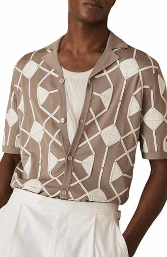 Reiss Terrazzo Soutache Short Sleeve Cardigan